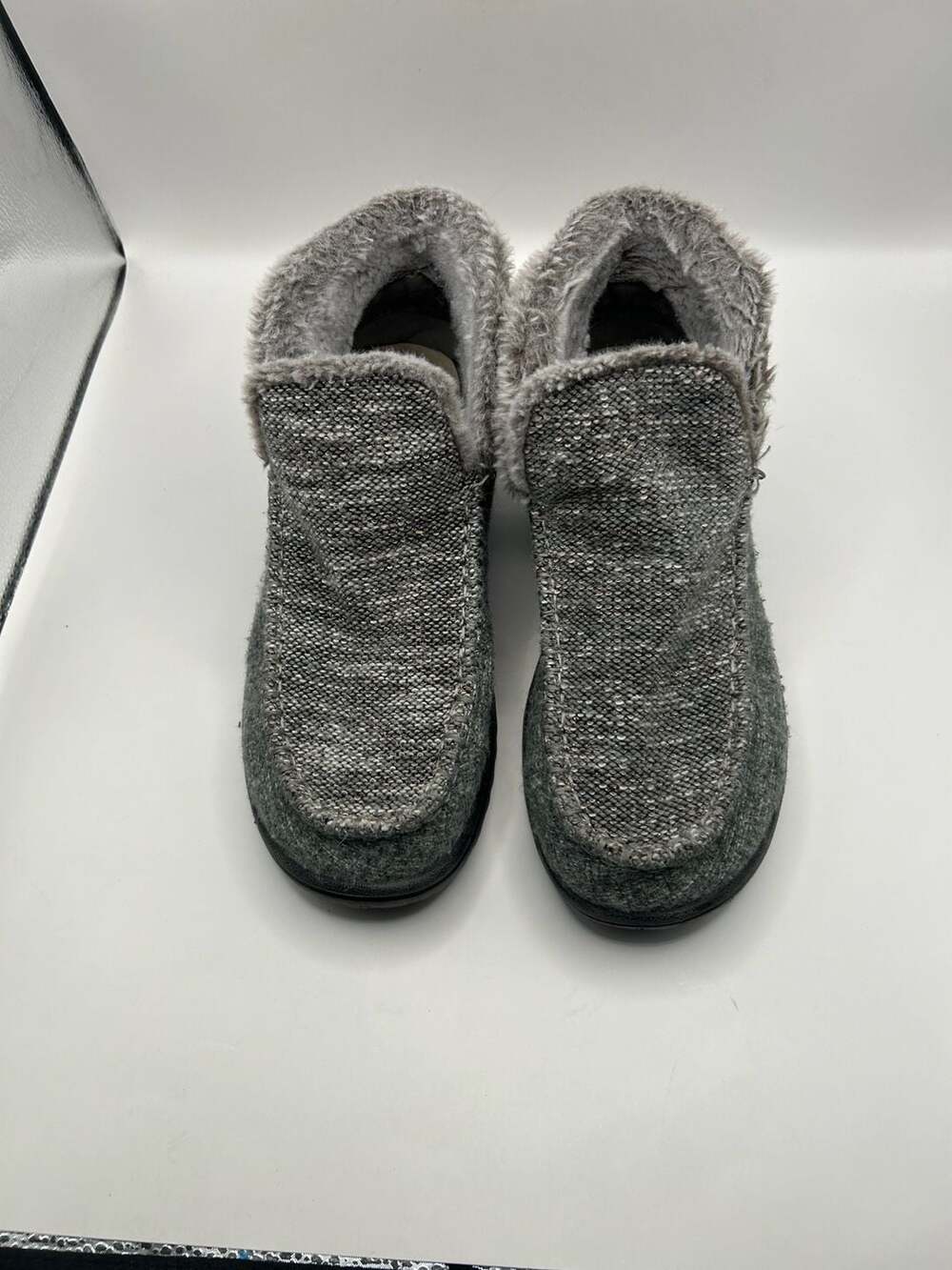 Hey Dude Women's Denny Sleet Grey Faux Fur Ankle Boots Size 8